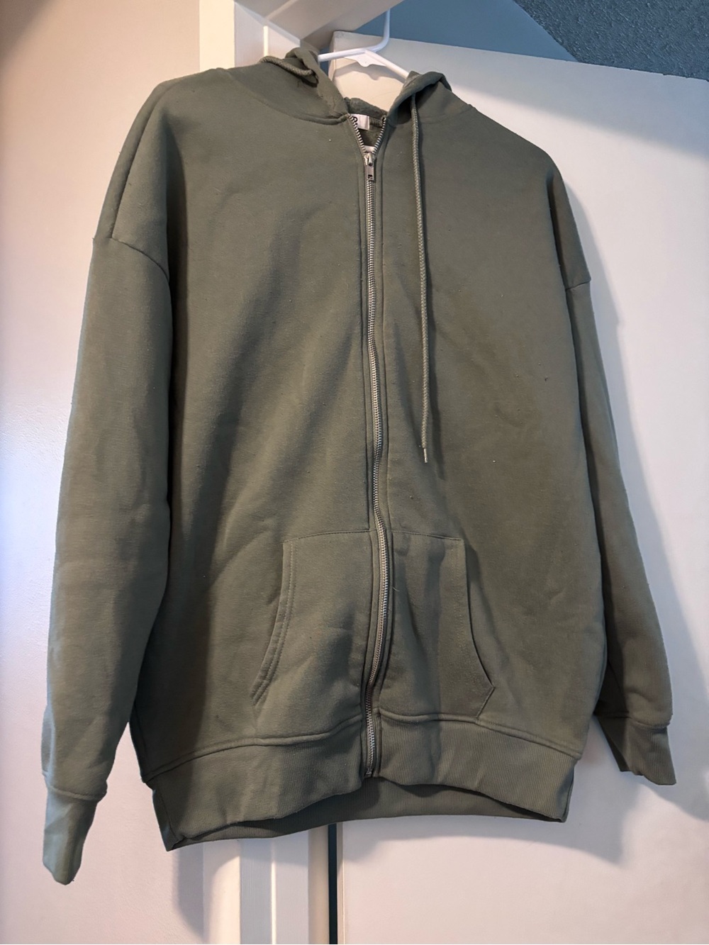 Women’s Olive Green Full-Zip Hooded Sweater